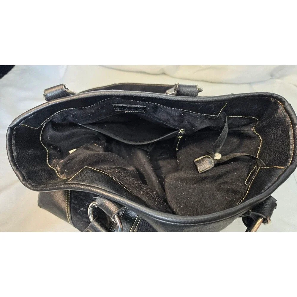 NY&C New York & Company Black Logo Tote Shoulder Bag Purse Handbag